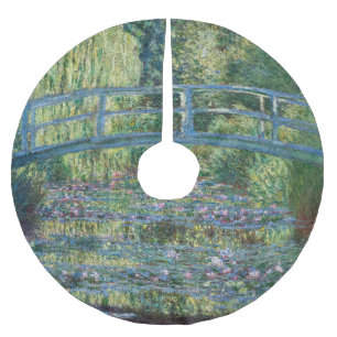 Claude Monet - Seerosenteich, Grüne Harmonie Polyester Weihnachtsbaumdecke