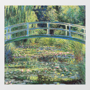 Claude Monet - Seerosenteich & Japan-Brücke Fensteraufkleber