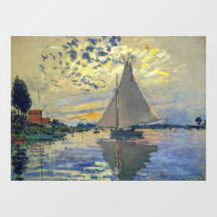 Claude Monet - Segelboot in Le Petit-Gennevilliers Fensteraufkleber