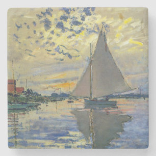 Claude Monet - Segelboot in Le Petit-Gennevilliers Steinuntersetzer