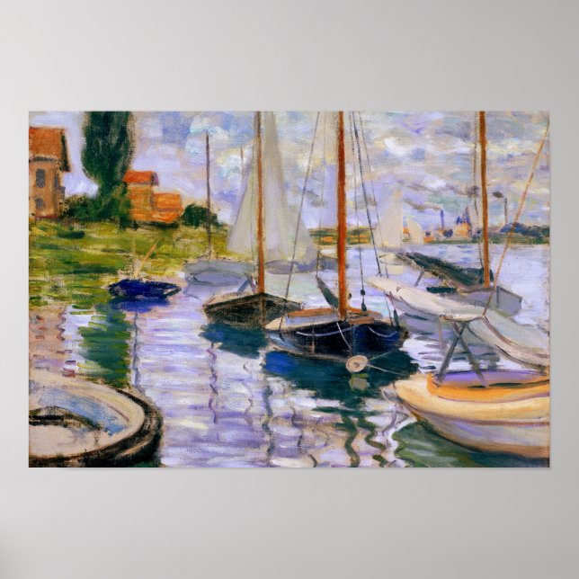 Claude Monet - Segelboote auf der Seine Poster (Vorne)