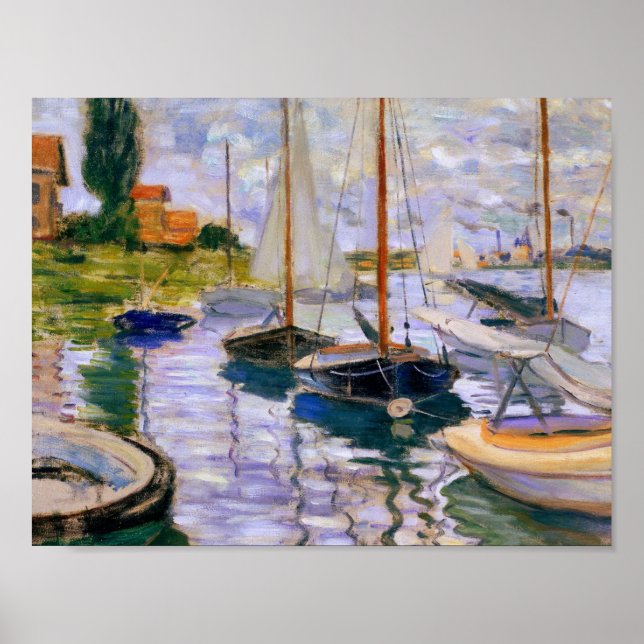 Claude Monet - Segelboote auf der Seine Poster (Vorne)