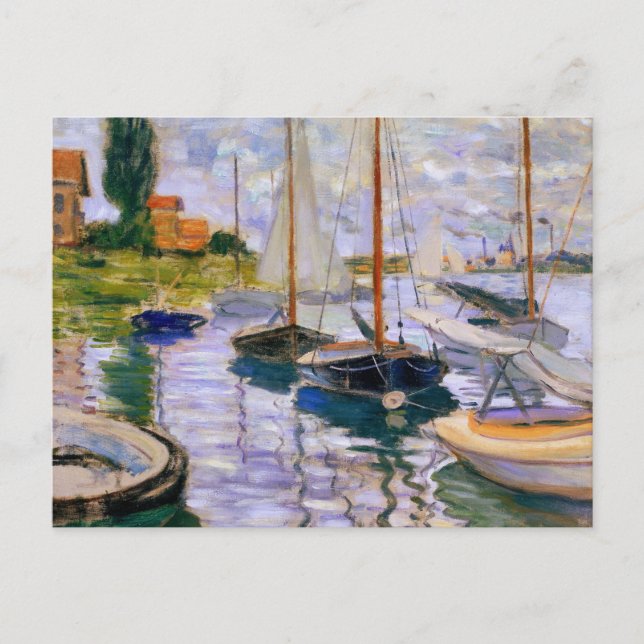 Claude Monet - Segelboote auf der Seine Postkarte (Vorderseite)