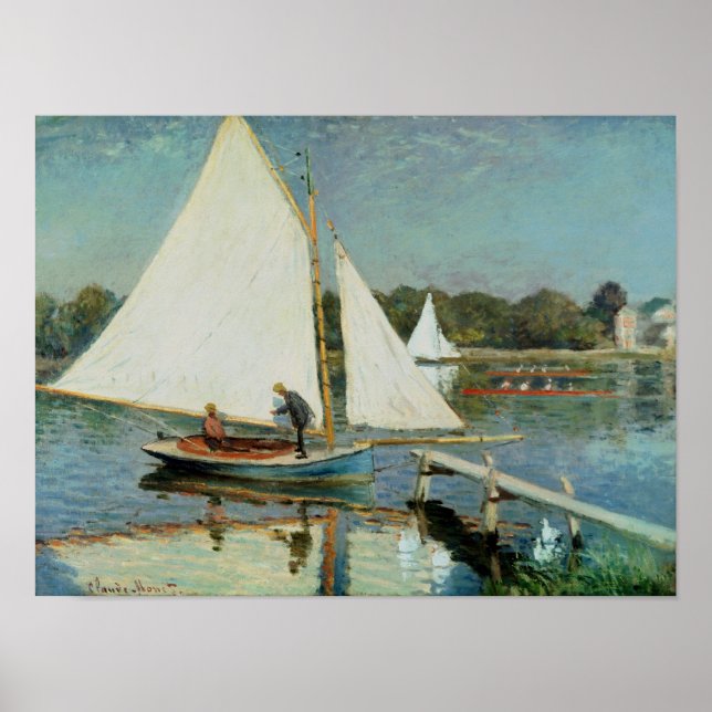 Claude Monet | Segeln in Argenteuil, c.1874 Poster (Vorne)