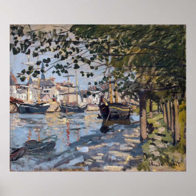 Claude Monet | Seine in Rouen, 1872 Poster (Vorne)