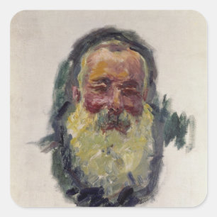 Claude Monet   Selbstportrait, 1917 Quadratischer Aufkleber