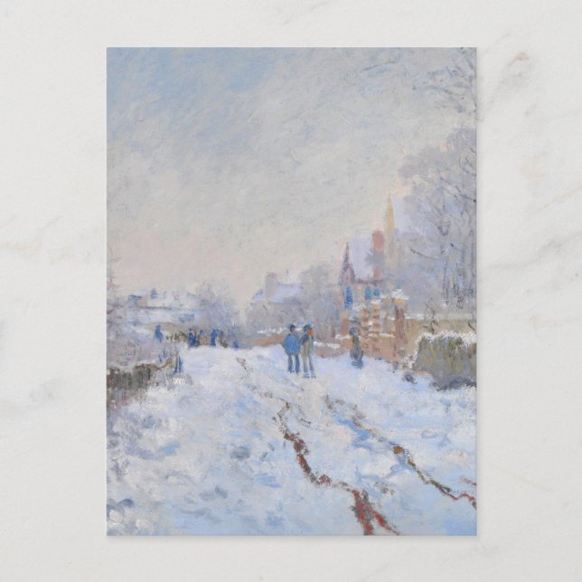 Claude Monet // Snow at Argenteuil Postkarte (Vorderseite)