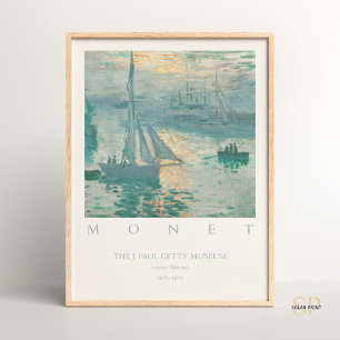 Claude Monet Sonnenaufgang, Marine-Kunstprint Vint Poster