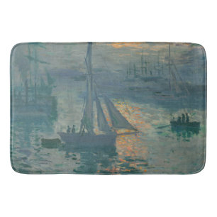 Claude Monet Sonnenaufgang Marine Segelboot Impres Badematte
