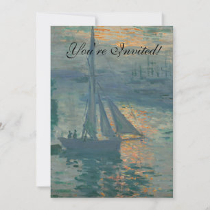 Claude Monet Sonnenaufgang Marine Segelboot Impres Einladung