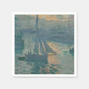Claude Monet Sonnenaufgang Marine Segelboot Impres Serviette