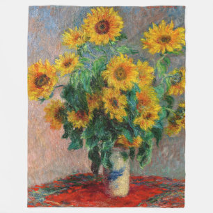 Claude Monet - Sonnenblumenstrauß Fleecedecke