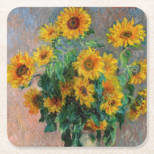 Claude Monet - Sonnenblumenstrauß Rechteckiger Pappuntersetzer