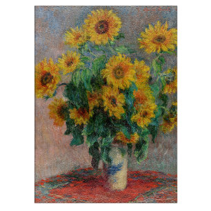 Claude Monet - Sonnenblumenstrauß Schneidebrett
