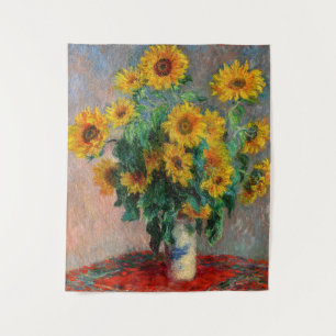 Claude Monet - Sonnenblumenstrauß Wandteppich