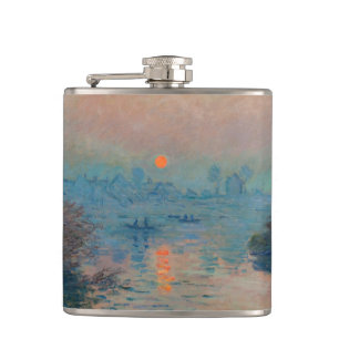 Claude Monet - Sonnenuntergang an der Seine bei La Flachmann