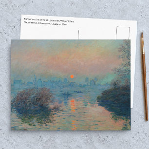Claude Monet - Sonnenuntergang an der Seine bei La Postkarte