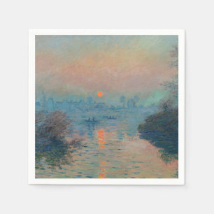 Claude Monet - Sonnenuntergang an der Seine bei La Serviette