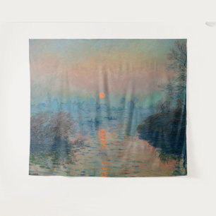 Claude Monet - Sonnenuntergang an der Seine bei La Wandteppich