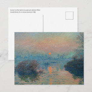 Claude Monet - Sonnenuntergang an der Seine in Lav Postkarte