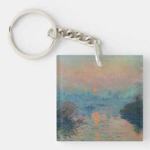 Claude Monet - Sonnenuntergang an der Seine in Lav Schlüsselanhänger