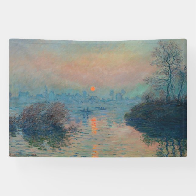 Claude Monet - Sonnenuntergang auf der Seine am La Banner (Horizontal)