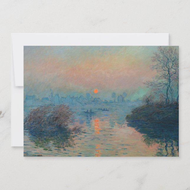 Claude Monet - Sonnenuntergang auf der Seine am La Dankeskarte (Vorderseite)