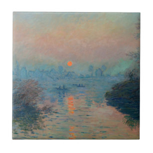 Claude Monet - Sonnenuntergang auf der Seine am La Fliese