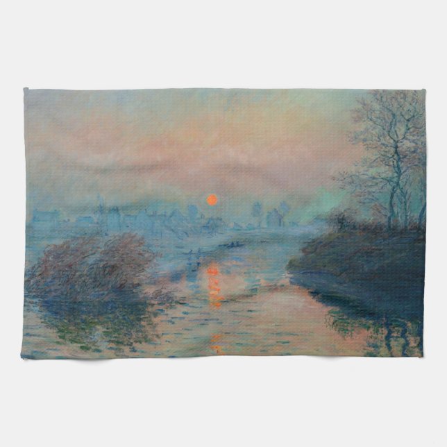 Claude Monet - Sonnenuntergang auf der Seine am La Geschirrtuch (Horizontal)