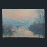 Claude Monet - Sonnenuntergang auf der Seine am La Kissenbezug<br><div class="desc">Sonnenuntergang auf der Seine am Lavacourt,  Wintereffekt / Soleil Couchant sur la Seine a Lavacourt,  Effekt d'hiver - Claude Monet,  Öl auf der Leinwand,  1880</div>