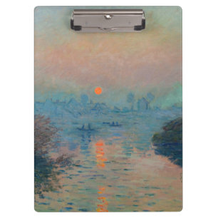 Claude Monet - Sonnenuntergang auf der Seine am La Klemmbrett