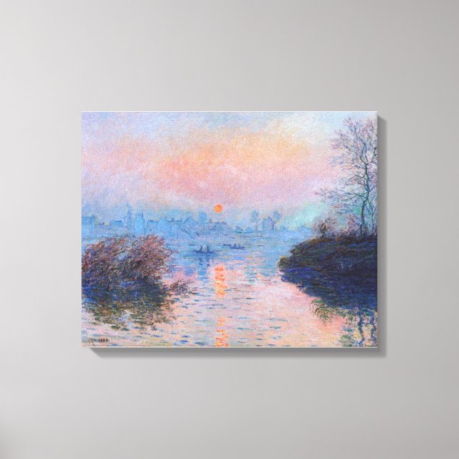 Claude Monet - Sonnenuntergang auf der Seine am La Leinwanddruck (Vorderseite)