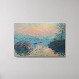 Claude Monet - Sonnenuntergang auf der Seine am La Leinwanddruck
