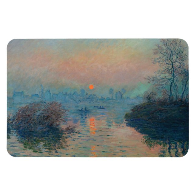 Claude Monet - Sonnenuntergang auf der Seine am La Magnet (Horizontal)