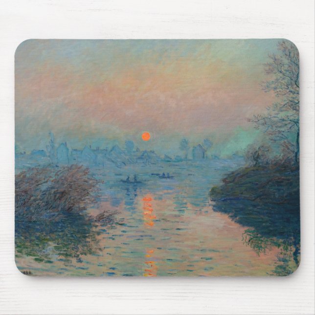 Claude Monet - Sonnenuntergang auf der Seine am La Mousepad (Vorne)