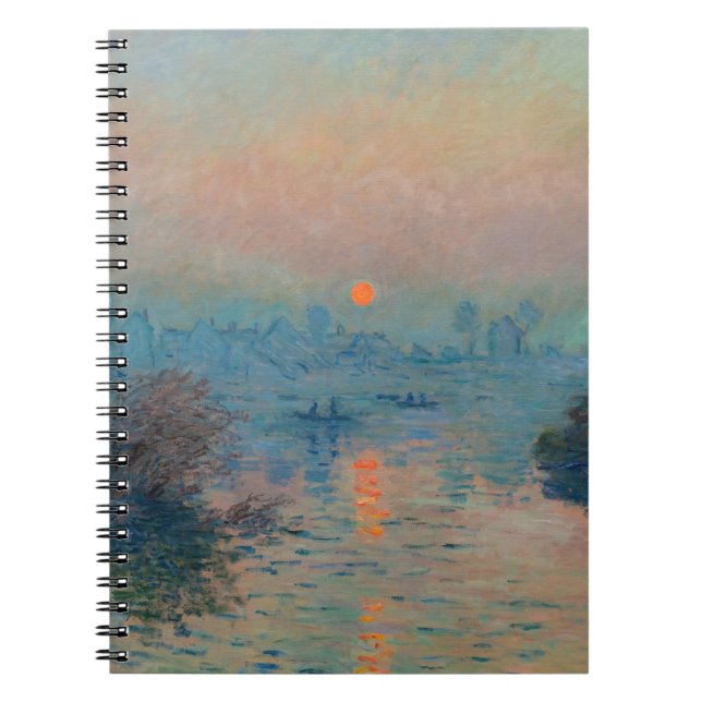 Claude Monet - Sonnenuntergang auf der Seine am La Notizblock (Vorderseite)