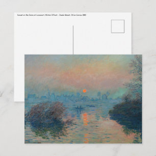 Claude Monet - Sonnenuntergang auf der Seine am La Postkarte