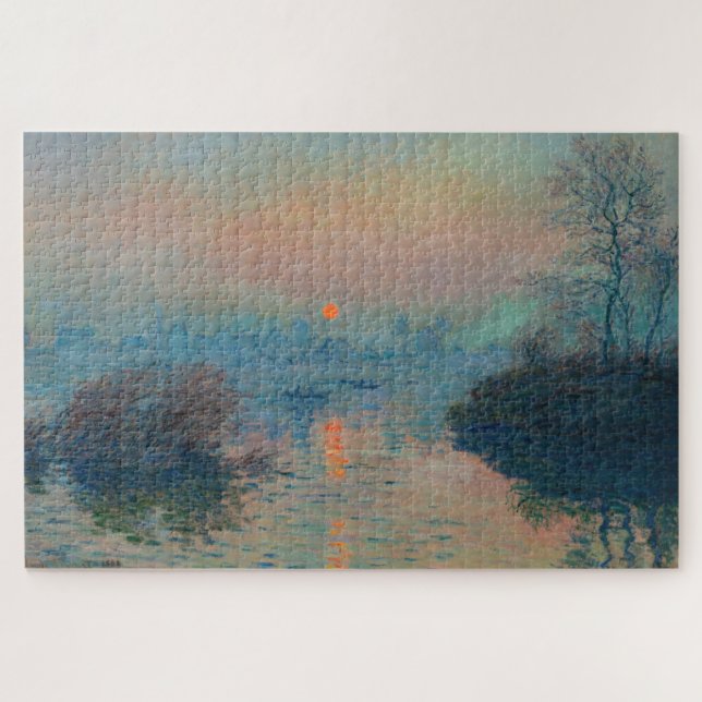 Claude Monet - Sonnenuntergang auf der Seine am La Puzzle (Horizontal)