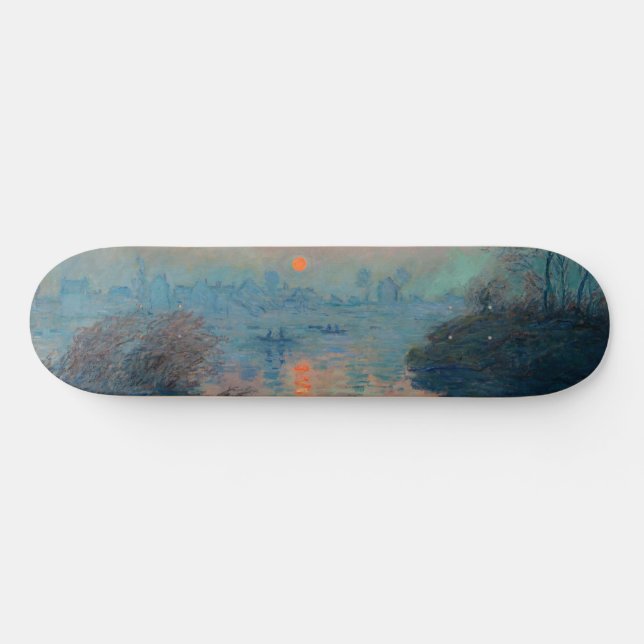 Claude Monet - Sonnenuntergang auf der Seine am La Skateboard (Horizontal)