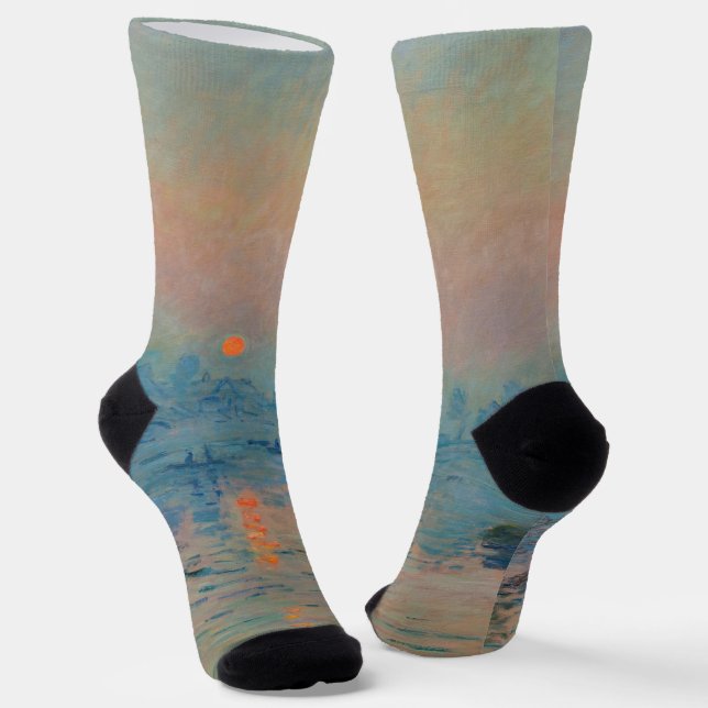 Claude Monet - Sonnenuntergang auf der Seine am La Socken (Gewinkelt)
