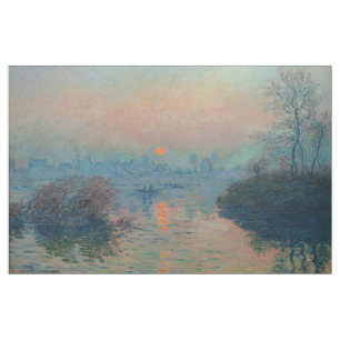 Claude Monet - Sonnenuntergang auf der Seine am La Stoff