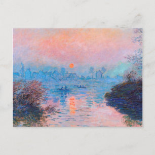 Claude Monet - Sonnenuntergang auf der Seine Feiertagspostkarte