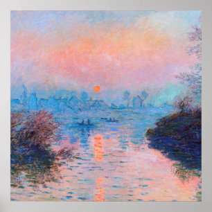 Claude Monet - Sonnenuntergang auf der Seine Poster