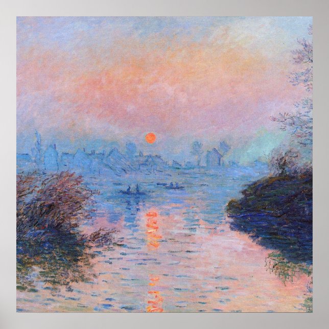 Claude Monet - Sonnenuntergang auf der Seine Poster (Vorne)