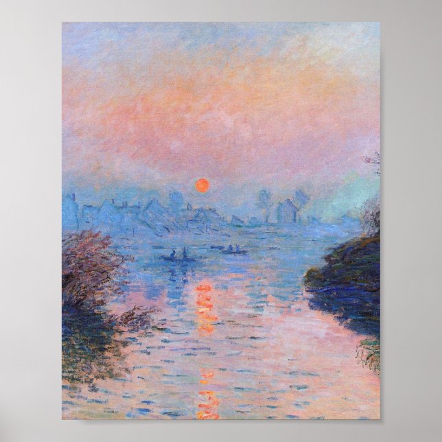 Claude Monet - Sonnenuntergang auf der Seine Poster (Vorne)