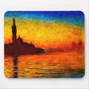 Claude Monet-Sonnenuntergang in Venedig Mousepad
