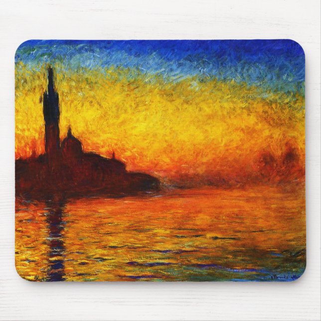 Claude Monet-Sonnenuntergang in Venedig Mousepad (Vorne)