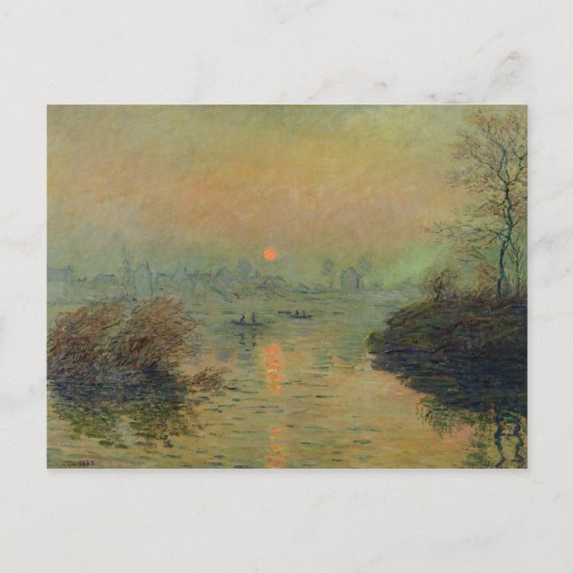 Claude Monet | Sonnenuntergang über der Seine Postkarte (Vorderseite)