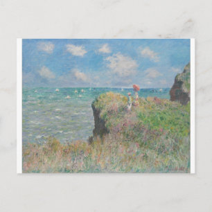 Claude Monet - Spaziergang an der Steilküste bei P Postkarte
