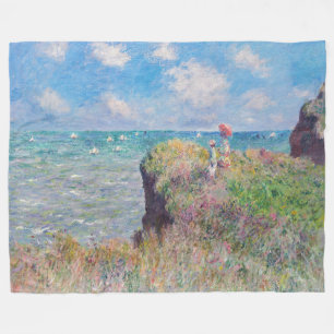 Claude Monet - Spaziergang auf der Klippe in Pourv Fleecedecke